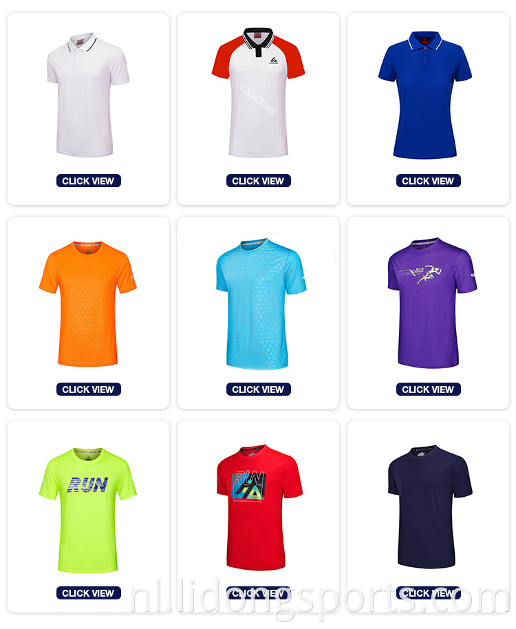 Bulk groothandel kleding T-shirts Aangepast logo 100% polyester sport T-shirt
